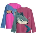 thumbnail image 2 of FUIALDOLG Shark Dinosaur Shirts for Toddler Girls 15-16 Years Long Sleeve Round Neck 2 Pack Pink Tops Breathable Soft T-Shirts Tees, 2 of 6