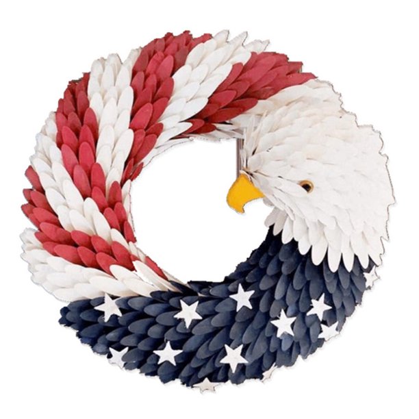 Guirnalda del Día de la Independencia, guirnalda de águila, decoración de puerta, guirnalda de águila patriótica, guirnalda navideña, guirnalda de bricolaje