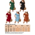thumbnail image 6 of Gomelly Women Short Dresses Plus Size Mini Dress Oversized Smocked Ladies Solid Color Party Sundress Square Neck Summer Orange 4XL, 6 of 6
