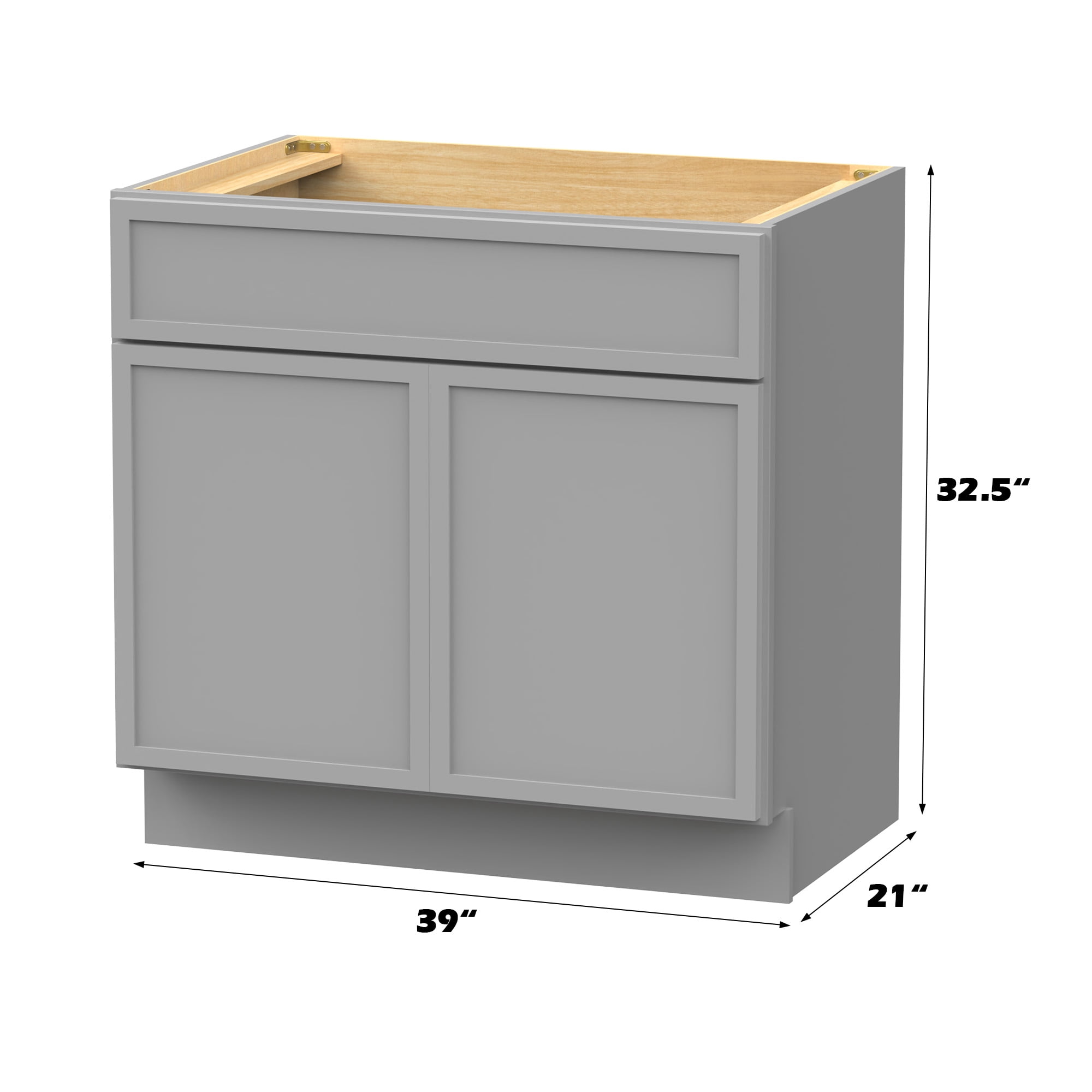Vanity Art 39" W Birch Plywood Freestanding Single Base Storage Cabinet with Soft Close Doors