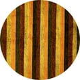 thumbnail image 1 of Ahgly Company Machine Washable Indoor Round Abstract Yellow Modern Area Rugs, 8' Round, 1 of 4