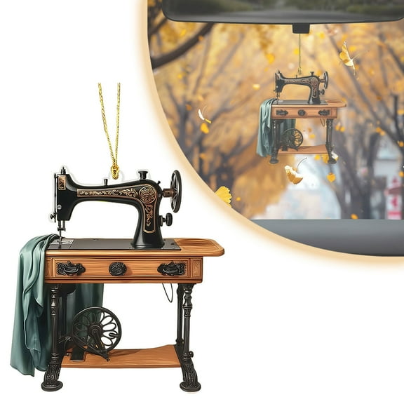Clearance! 2D Sewing Machine Acrylic Keychain Cute Car Interior Charm and Decorative Pendant 1 Pendant