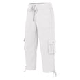 thumbnail image 4 of vigerkar Womens Capris with Pockets Loose Fit Casual Capri Pants Dressy Lightweight Ladies Baggy Cargo Pants for Hiking (White, M), 4 of 4