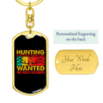 thumbnail image 3 of Hunting Is An Addiction Stainless Steel or 18k Gold Premium Swivel Dog Tag Keychain, 3 of 10