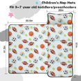 thumbnail image 5 of Football and Basketball White Pattern Teens Toddler Nap Mat with Pillow, Sleeping Mat Bag for Preschool Daycare 51"x22", 5 of 6