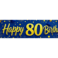 thumbnail image 4 of Blue Gold Themed Happy 80 Birthday Banner Backdrop Party Decoration for Birthday Party Celebrations Photography Props Photo Backgrounds Decor Elements, 4 of 7