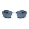 thumbnail image 2 of Mens Rimless Oval Round Sport Wrap Around Plastic Y2K Sunglasses White - Black, 2 of 4