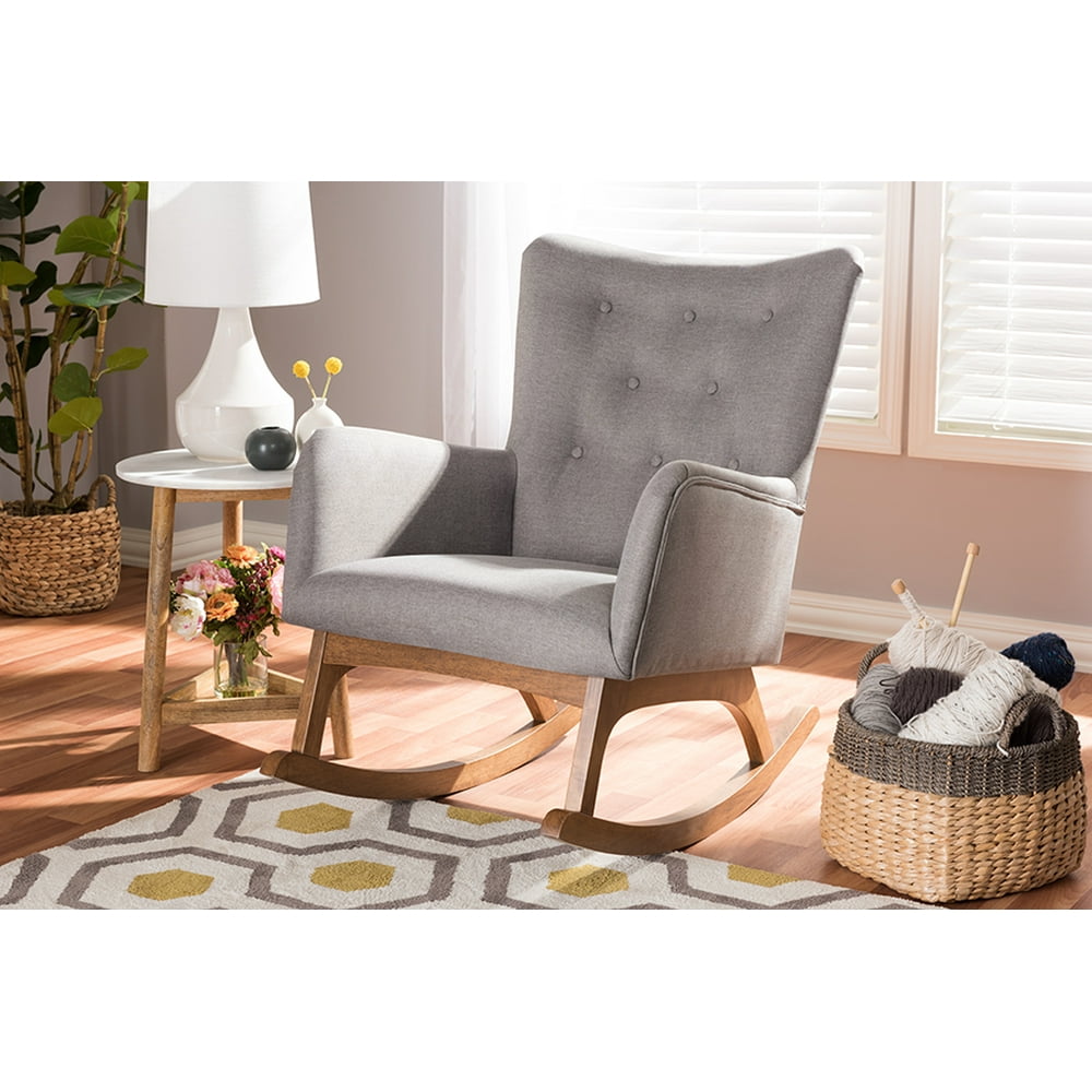 Baxton Studio Waldmann MidCentury Modern Grey Fabric Upholstered