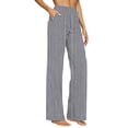thumbnail image 3 of ibiyuan Capri Pants for Women High Waist Palazzo Pants Women Breathable Womens Trousers Drawstring Womens Lounge Pants with Pockets Vacation Outfits, 3 of 5