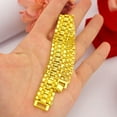thumbnail image 4 of EOEMY Men'S Jewelry 24K Yellow Gold Plated Watchband Style Chains Bracelet 16mm 8", 4 of 5