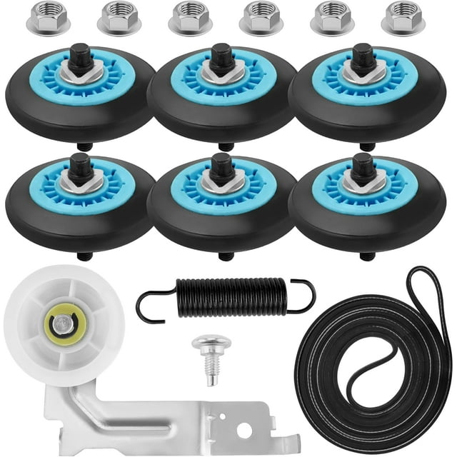 DV42H5000EW/A3 DV40J3000EW/A2 DV48H7400EW/A2 Trousse de Réparation de Sécheuse Compatible avec les Pièces de Sécheuse Samsung Comprend Rouleau de Sécheuse DC97-16782A 6602-001655 Courroie de Sécheuse DC93-00634A Poulie de Rallonge