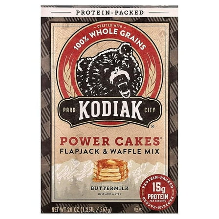Kodiak, Power Cakes Flapjack and Waffle Mix, 20 Ounce ( Pack of 2 )