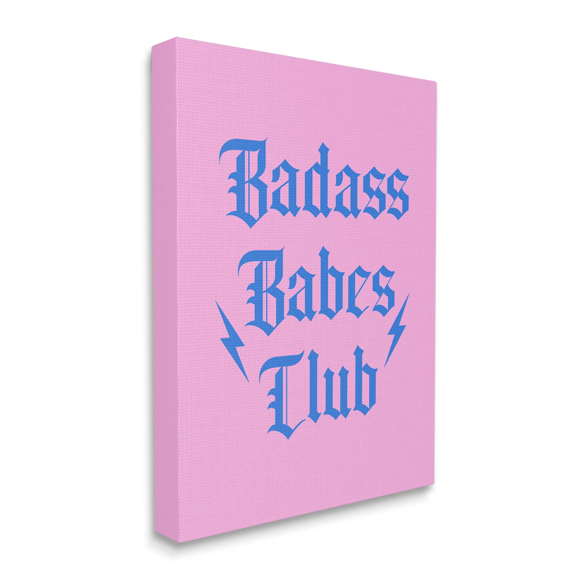 Stupell Industries Bad*ss Babes Club Phrase Inspirational Painting Gallery Wrapped Canvas Art Print Wall Art, 16 x 20