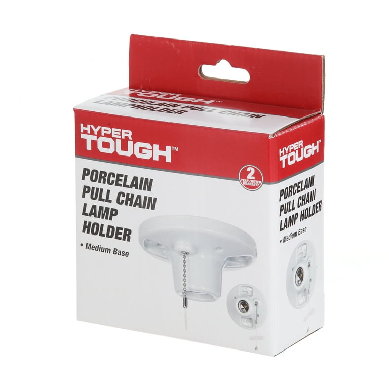 Hyper Tough Porcelain Light Bulb Socket with Pull Chain