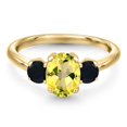 thumbnail image 3 of Gem Stone King 10K Yellow Gold Canary Mystic Topaz and Black Onyx Engagement Ring for Women | 2.00 Cttw | Oval 8X6MM | Gemstone November Birthstone | Size 5, 3 of 6