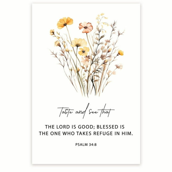 Taste And See That The Lord Is Good Poster - Psalm 34:9 - Religious Positive Inspiring Christian Wall Art - Family Room