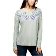 thumbnail image 1 of Sudadera bordada Lucky Brand para mujer verde extragrande, 1 of 2
