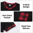 thumbnail image 3 of LANBAOSI Mens Pajamas Set Short Sleeve T-shirt and Plaid PJ Pants Set Soft Lounge Set, 3 of 8