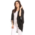 thumbnail image 2 of Women's Solid Casual Lightweight 3/4 Sleeve Loose Fit Open Front Cardigan, 2 of 4