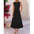 thumbnail image 3 of Merokeety womens 2026 summer sleeveless crew neck a line midi dress black l, 3 of 4