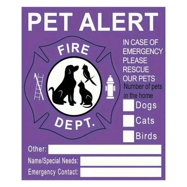 KPet Inside Sticker Fade Inside Fire Sticker Alert In Of Emergencies Fire Decal For Cat/ Home Window Door Sign Sticker Packs for Adults Cute Water Bottle Stickers Sticker Bundles Kids Water Bottle