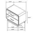 thumbnail image 5 of Deon Nightstand, 2 Drawers w Nickel Handles, Sled Legs, Nutmeg Brown, 5 of 5