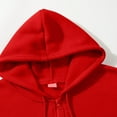 thumbnail image 4 of Mens Long Sleeve Zip-up Hoodie With Kanga Pocket Red 2XL, 4 of 6