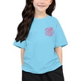 thumbnail image 1 of Fshinging Cute Girls Summer Tees Top Letter Printed Round Neck Short Sleeved Plus Size Tops, 1 of 7
