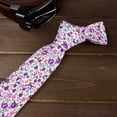 thumbnail image 2 of Spring Notion Men's Floral Print Cotton Skinny Tie, 2 of 3