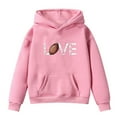 thumbnail image 4 of FYEGRE Durable Sweatshirt for Girls Girls Graphic Hooded Pullover Soft Long Sleeve Sweatshirt Cute Casual Kids Top Clothes for Everyday Wear Pink 9-10 Years, 4 of 4