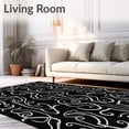 thumbnail image 2 of ODIKA 4'x6' Machine Washable Non-Slip Area Rug, Timeless Artisan Crafted Lattice Swirl Decorative High Traffic Rug with Pad, Black, 657720, 2 of 8