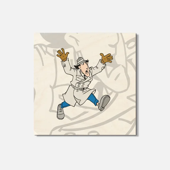 Inspector Gadget Cartoon 4'' X 4'' Square Wooden Coaster