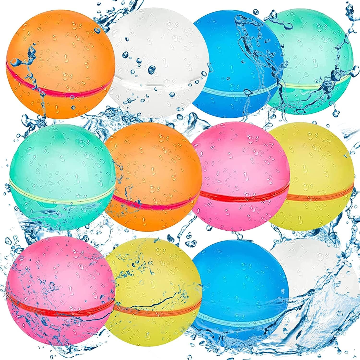 12 Spritzwasserbälle Für Pool & Strand - Wiederverwendbar, Saugfähig, 5 Cm Durchmesser