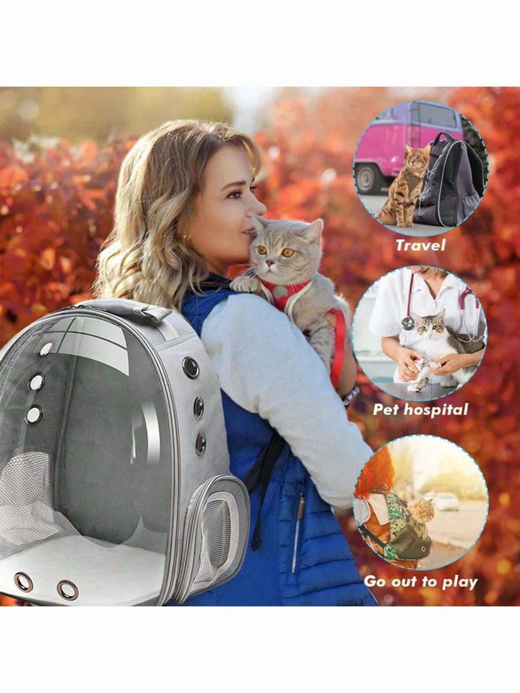 Cat Backpack, Pet Bubble Backpack, Pet Capsule Backpack, Small Space Pet Travel Bag, Waterproof And Breathable Pet Harness Approved By The Airline,Suitable For Travel,Hiking,Walking And Outdoor Use