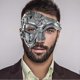 thumbnail image 1 of Metal Venetian Steampunk Cyborg Mask, Masquerade Mask for Halloween Costume Party/Ghost of the Opera/Mardi Gras Ball, 1 of 4