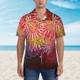 thumbnail image 2 of Fotbe Fireworks Hawaiian Shirt for Men Unisex Summer Beach Casual Short Sleeve Cotton Linen Button Down Shirts-XX-Large, 2 of 5