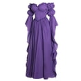 thumbnail image 4 of OIOLOYJM Medieval Renaissance Dress for Women Off Shoulder Victorian Gothic Witch Wedding Costume Dress Comfortable Fashion Elegant Cosplay Dress Purple S, 4 of 6