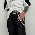 thumbnail image 3 of Pants Chain for Women Men Silver Pearl Cross Link Wallet Chain Layered Jeans Body Jewelry Biker Hip Hop Punk Jewelry, 3 of 5