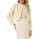 thumbnail image 1 of CHAQUETA CORTA DE TWEED PARA MUJER INSPIRADA CHIC, CUELLO REDONDO, CON BOTONES, MANGA LARGA, BLAZER CORTO XL BEIGE, 1 of 5