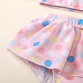 thumbnail image 6 of FRSASU Summer Baby Kids Girls Swimwear Dot Print Tops Shorts Swimsuit Outfit Set Pink 90(12-24 Months), 6 of 9