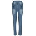 thumbnail image 4 of Jienlioq Jeans en Denim pour Femmes Haute Résilience avec Boutons et Rinçage, TG, 4 of 5