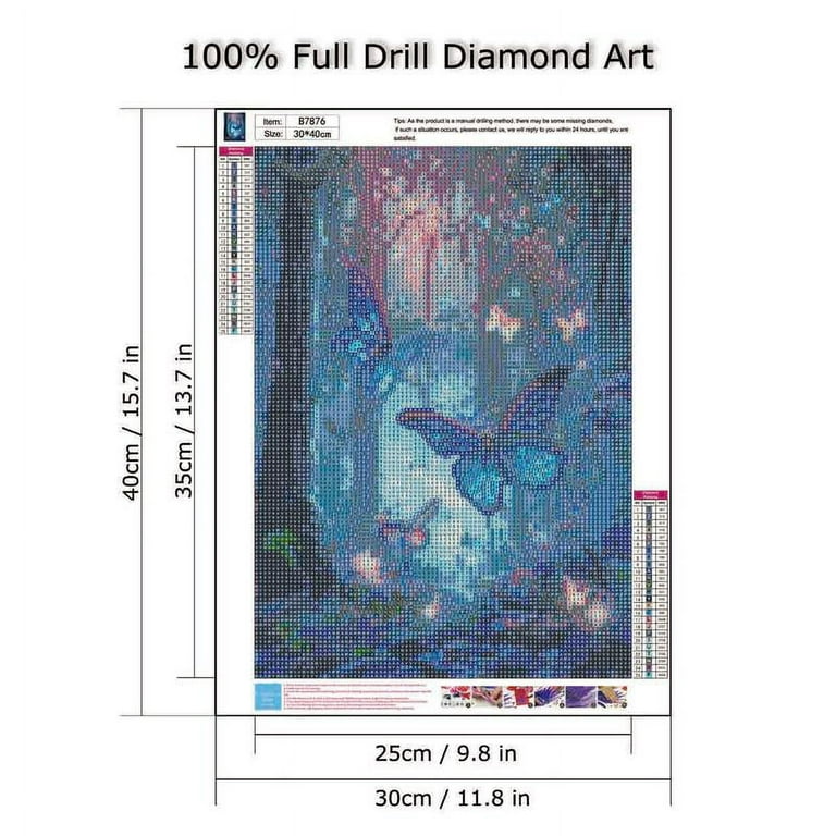 TIDYTIDE Butterfly Diamond Art Kits for Adults Diamond Painting Kits Full Drill 5D DIY Diamond Art Kits for Adults Home Wall Decor (Butterfly