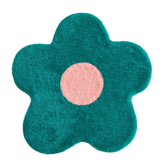 Mainstays Flower Shaped Rug, Teal