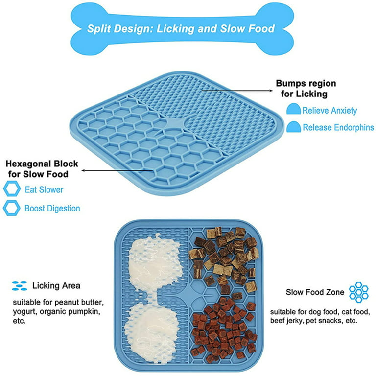 Lesipee Licking Mat for Dogs & Cats 2 Pack, Slow Feeder Lick Pat