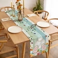 thumbnail image 3 of Table Runner 70 Inches Long for Kitchen Dining, Easter Dresser Scarf Farmhouse, Dining Table Decorations for Wedding/Parties, Spring Watercolor Eggs Country Tulip Wooden Grain 13 x 70 In, 3 of 8