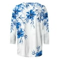 thumbnail image 4 of CYMMPU Spring Tunic Tops Boho Blouses for Women Dressy Casual Loose Fit Crew Neck 3/4 Sleeve Fall Fashion Shirts Floral Pattern Lightweight Basic T-Shirts Purple S, 4 of 5