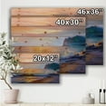 thumbnail image 3 of Designart 'Sunshine Reflecting Throug Braking Sea Waves XIII' Coastal Print on Natural Pine Wood, 3 of 3