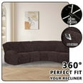 thumbnail image 4 of Eurhowing 5-Seater Reclining Sectional Couch Cover, 7-Piece Stretchable Jacquard Slipcover for L-shaped Recliner Sofas, Washable Furniture Protector, Chocolate, 4 of 11