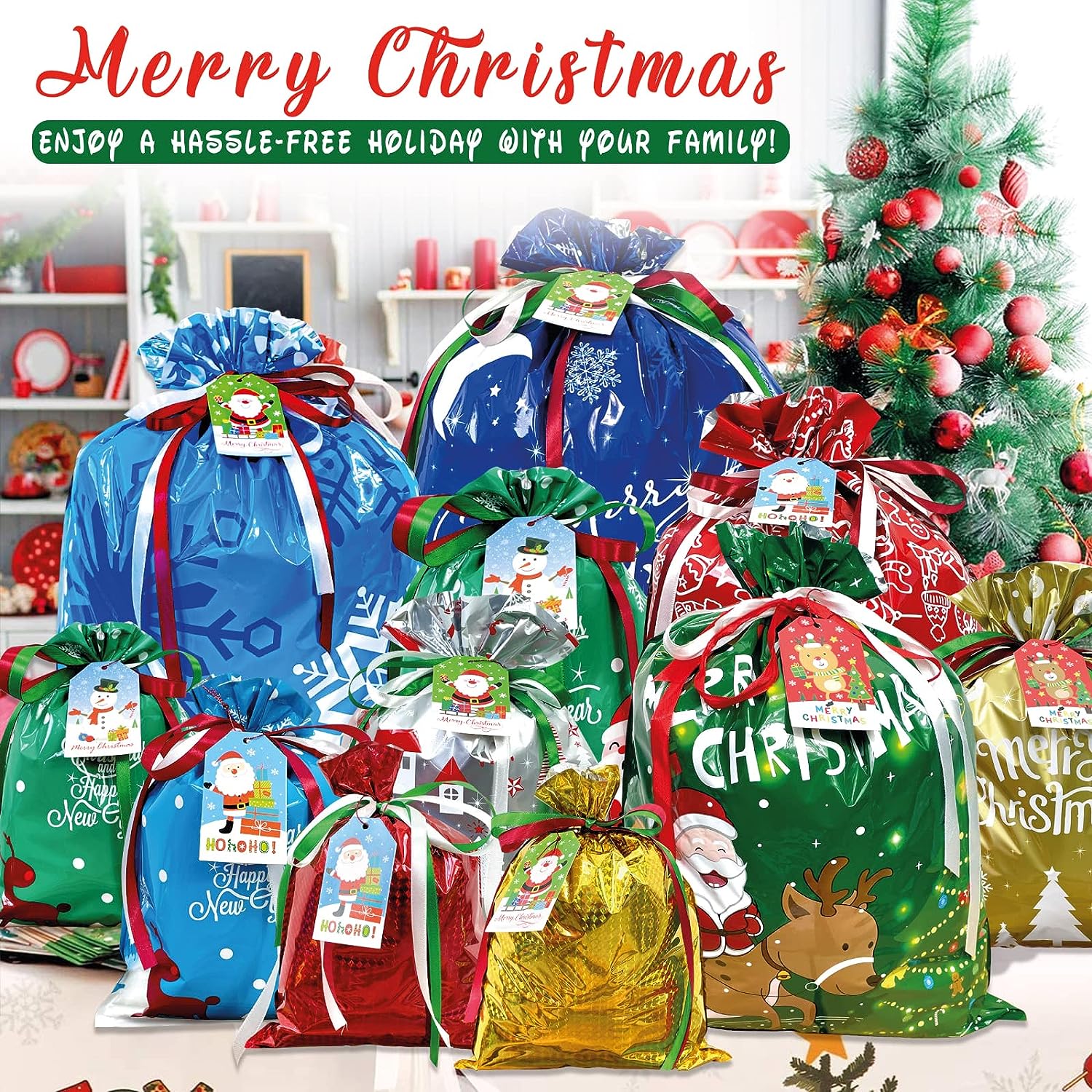 Gxrteck Christmas Gift Bags - 45 Pack Assorted Sizes photo 2