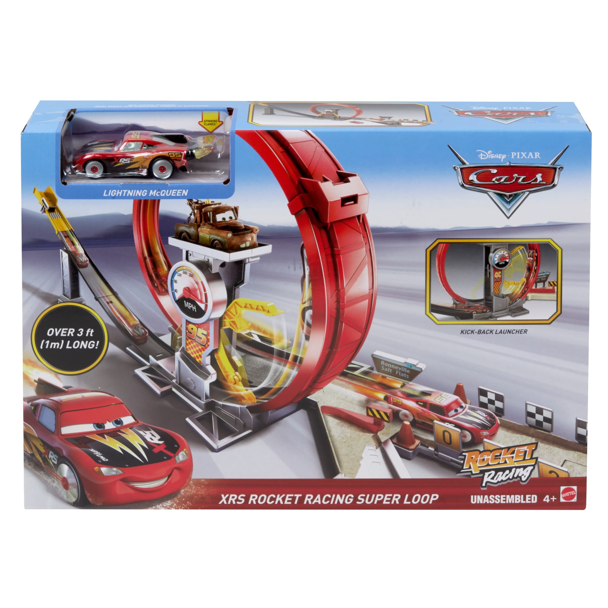 Disney Pixar Cars Xrs Rocket Racing Super Loop Race Set With Lightning Mcqueen Walmart Com Walmart Com